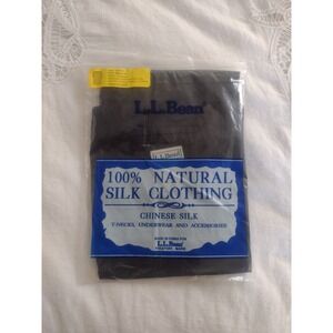New Vtg 90s L L Bean 100% Silk Pointelle Camisole Base Layer Natural Chinese NOS